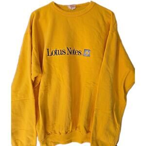 Lotus Notes IBM Software Sweatshirt Vintage 1990s Large Embroidered Rare EUC
